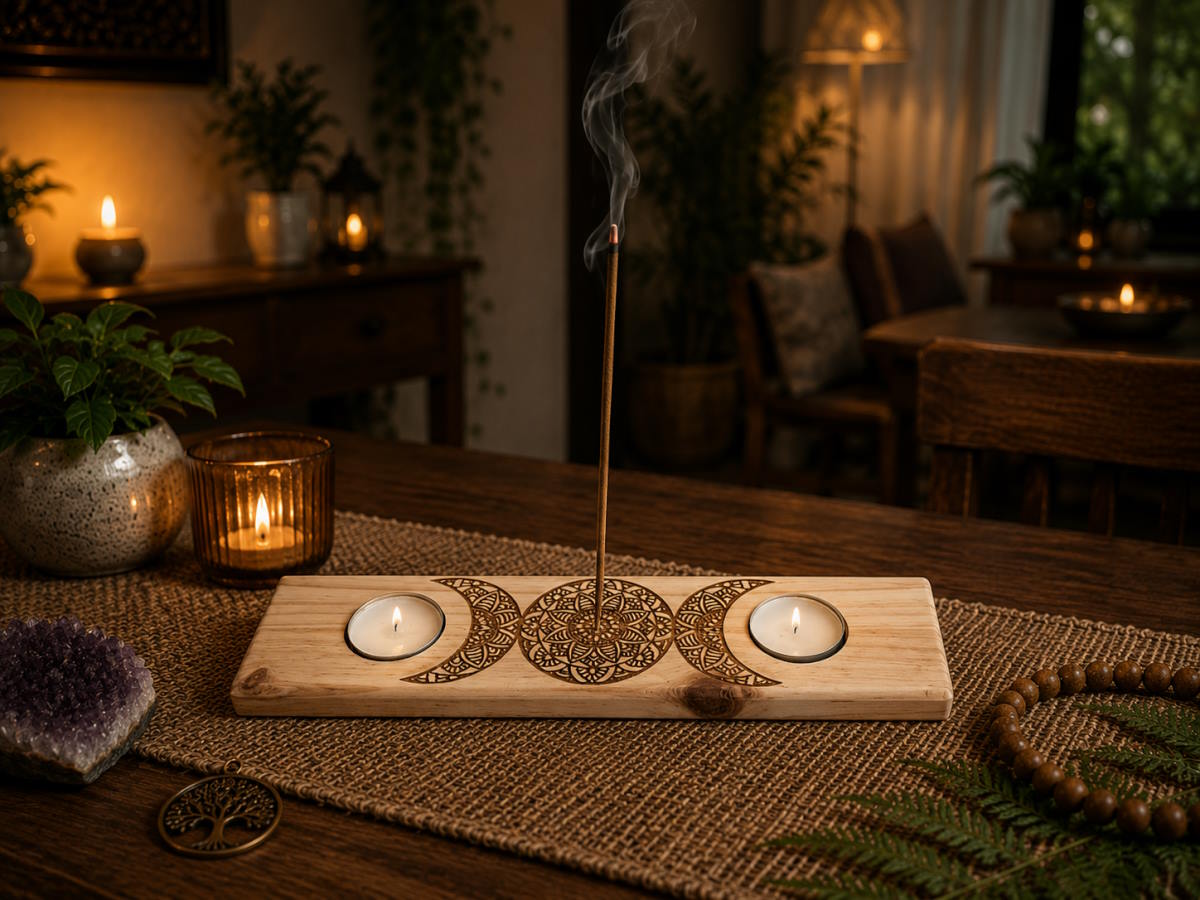 Incensario Porta velas Fase Lunar